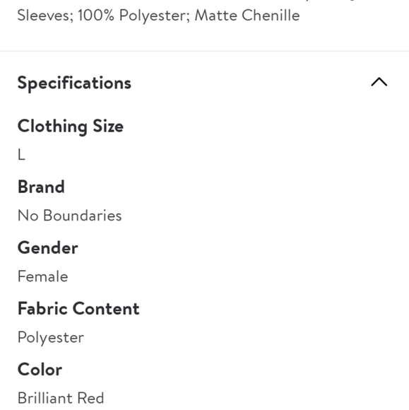 NO Boundaries Juniors Cable Dolman Pullover size L - Picture 6 of 6